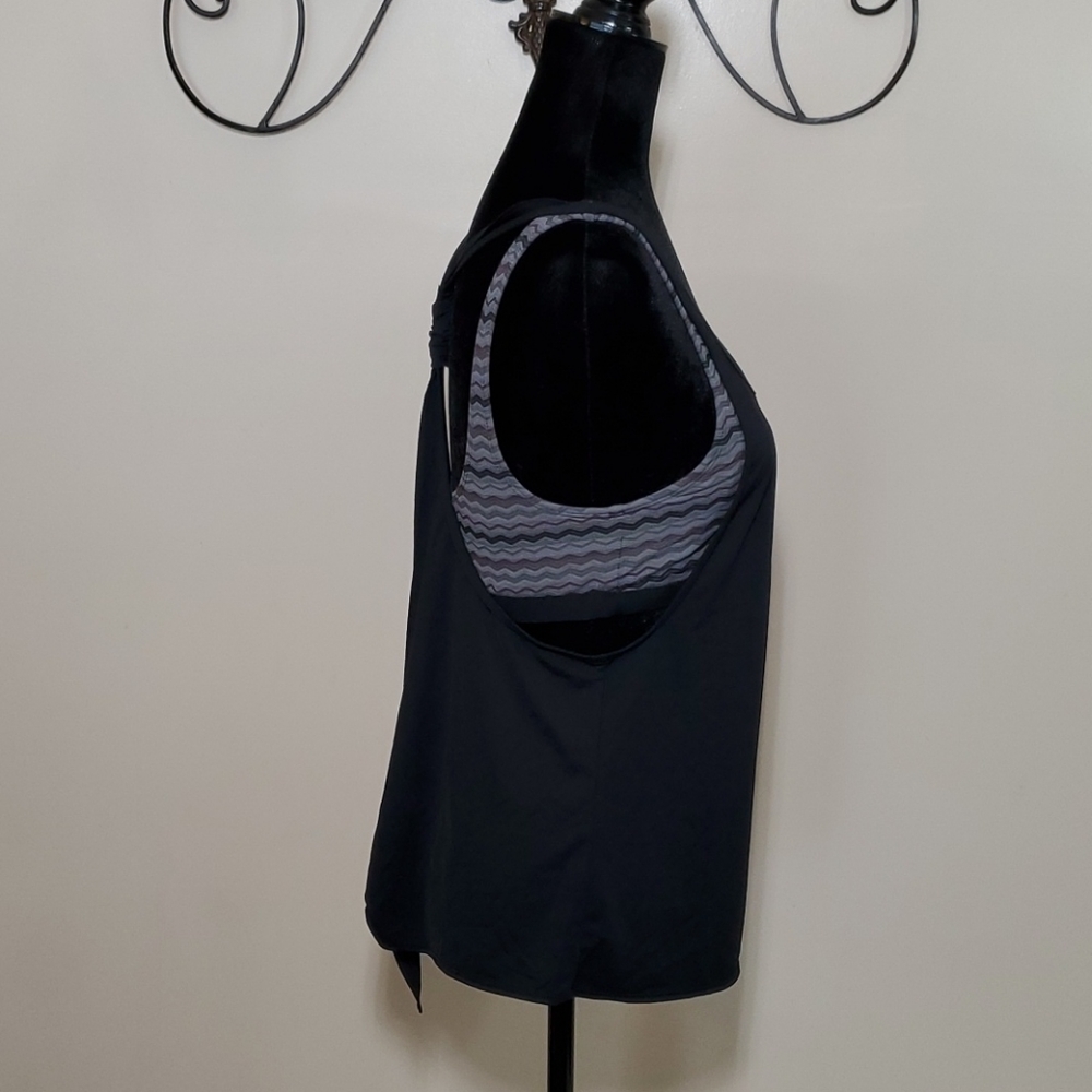 Athleta Black Jacquard Back-Tie Blousy Tankini - Picture 4 of 9